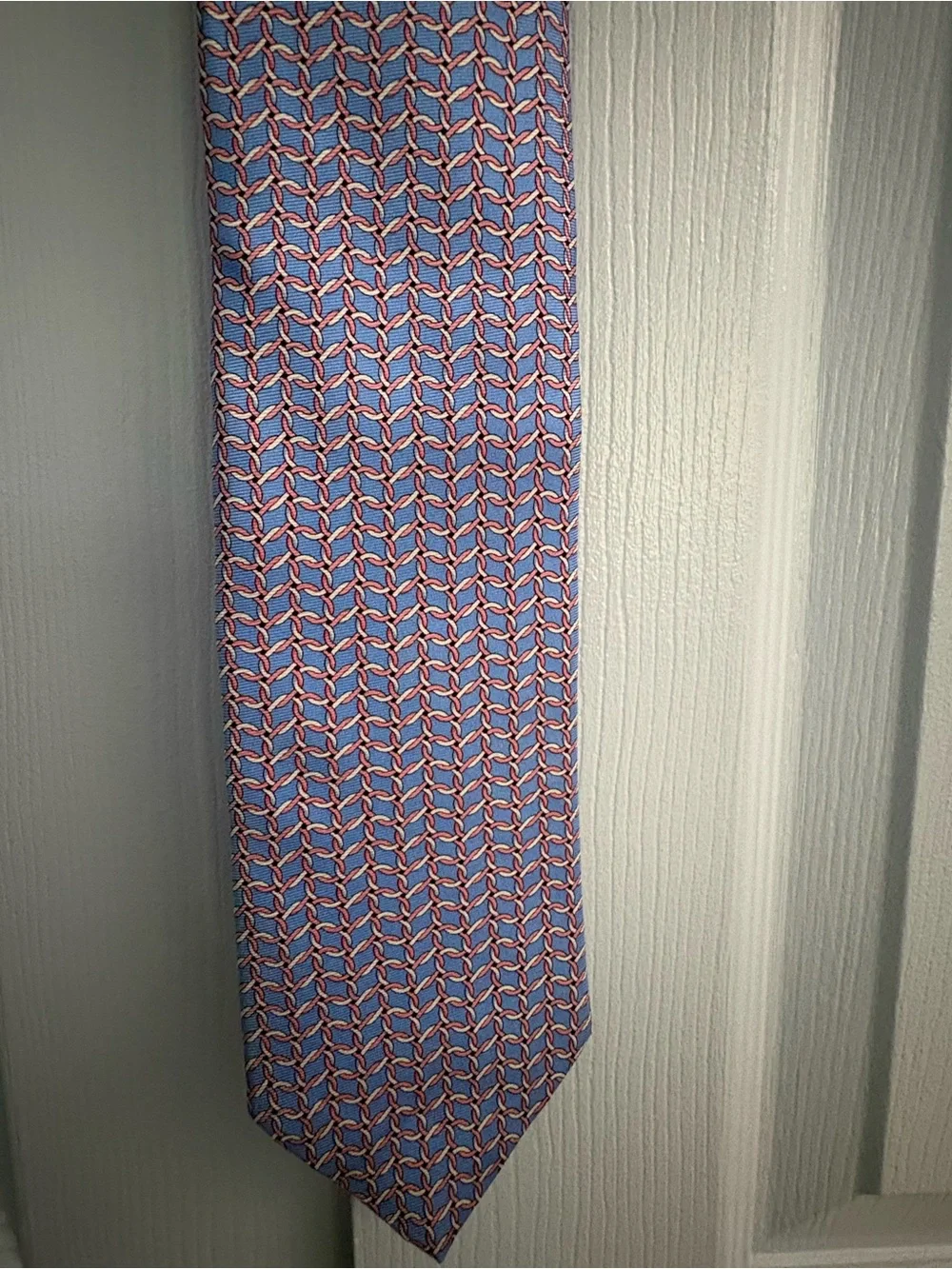 Brooks Brothers Blue and Pink Geometric Silk Tie